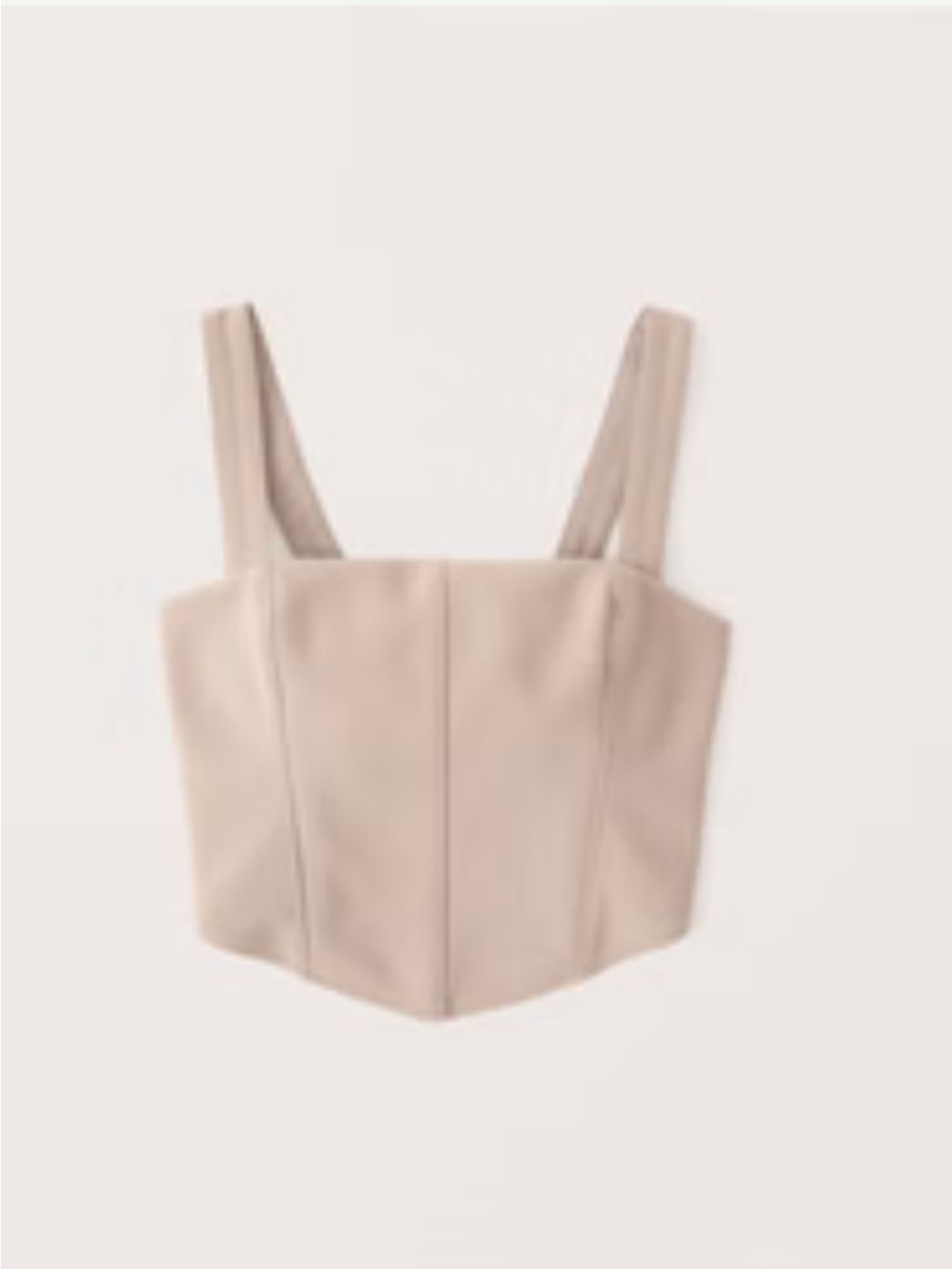 Abercrombie & Fitch Tailored Corset Top | Tan Beige Square Neck Structured Tank